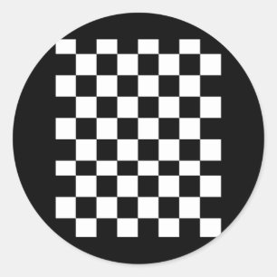 Kontrollerade upprepade schack och Checkers Mönste Runt Klistermärke