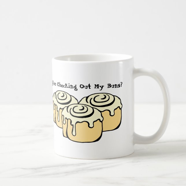 KONTROLLERAR DU MIN BUND? Funny Pun Humor-offert Kaffemugg (Höger)