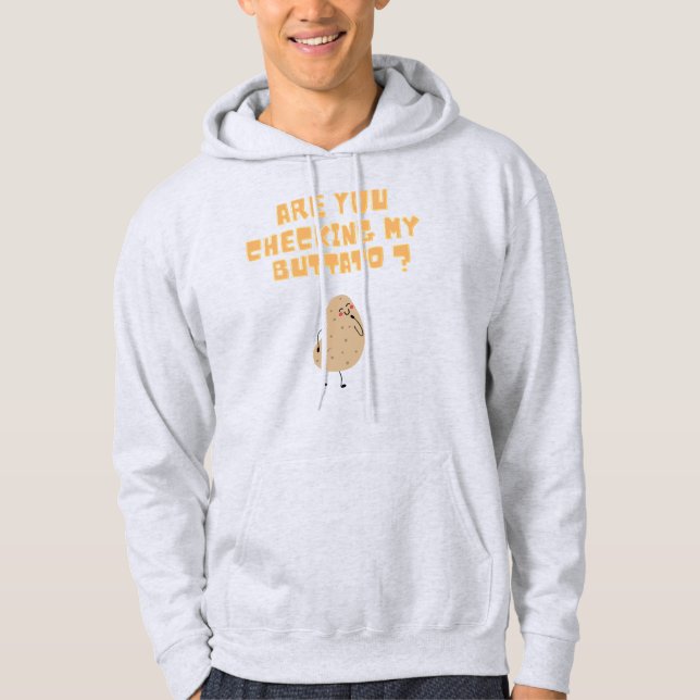 Kontrollerar du min potatis? hoodie (Framsida)