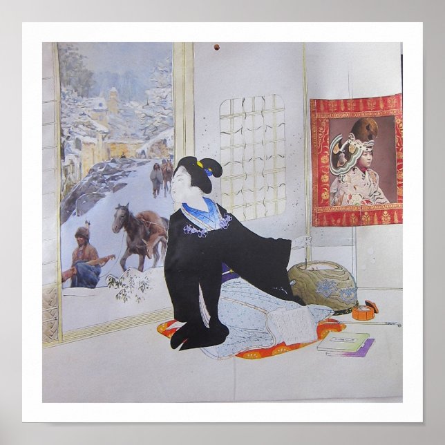 Kontrollerar grannarna - collagekonst poster (Framsidan)