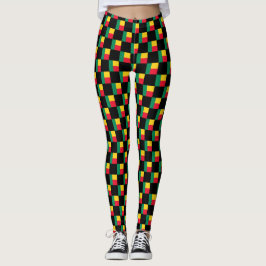 Kontrollerat Benin Flagga Mönster Leggings