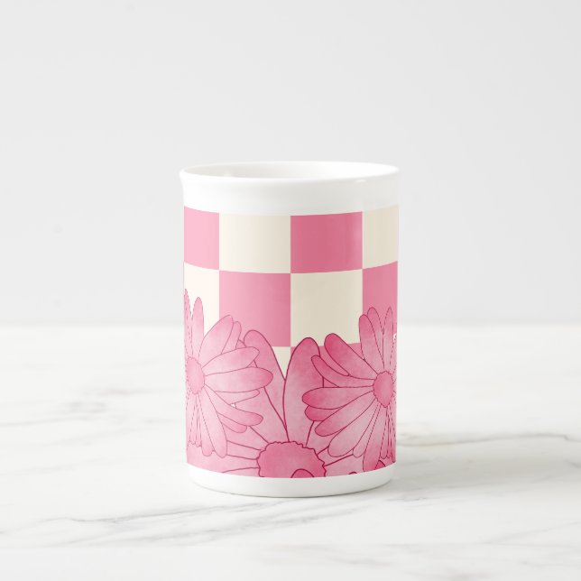 Kontrollerat Blommönster Coquette Specialty Mugg Benporslin Mugg (Framsidan)