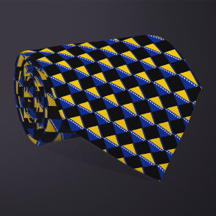 Kontrollerat Bosnien och Hercegovina Flagga Mönste Slips