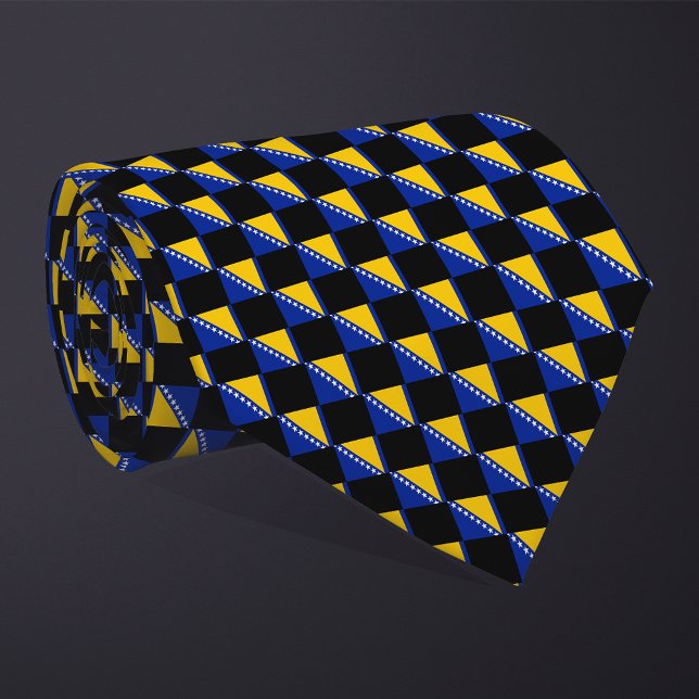 Kontrollerat Bosnien och Hercegovina Flagga Mönste Slips (Skapare uppladdad)