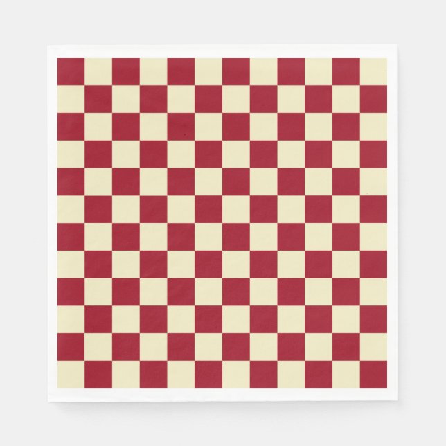 Kontrollerat Burgundy och Cream Pappersservett (Framsidan)
