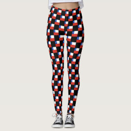Kontrollerat Chile Flagga Mönster Leggings