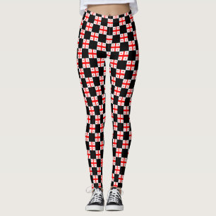 Kontrollerat Georgien Flagga Mönster Leggings