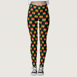 Kontrollerat Ghana Flagga Mönster Leggings