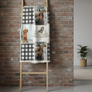 Kontrollerat Gingham Dachshund Pet Four Photo Fleecefilt