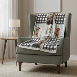 Kontrollerat Gingham German Shepherd Pet Four Phot Fleecefilt