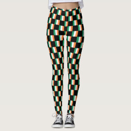 Kontrollerat Irland Flagga Mönster Leggings