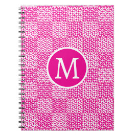 Kontrollerat Kärlek i Magenta och vitt monogram Anteckningsbok