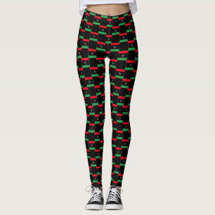 Kontrollerat Libyen Flagga Mönster Leggings