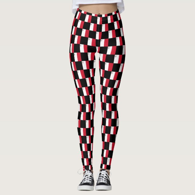 Kontrollerat Malta Flagga Mönster Leggings (Framsida)