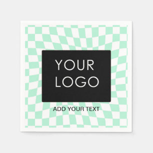 Kontrollerat Mint-Anpassade Business Add-Logotyp Pappersservett