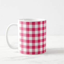 Kontrollerat mönster för vattenmelon rosa Gingham Kaffemugg