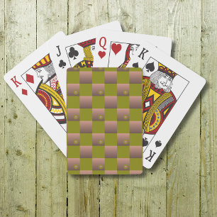 Kontrollerat mönster i brunt och oliv grönt casinokort