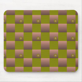 Kontrollerat mönster i brunt och oliv grönt musmatta
