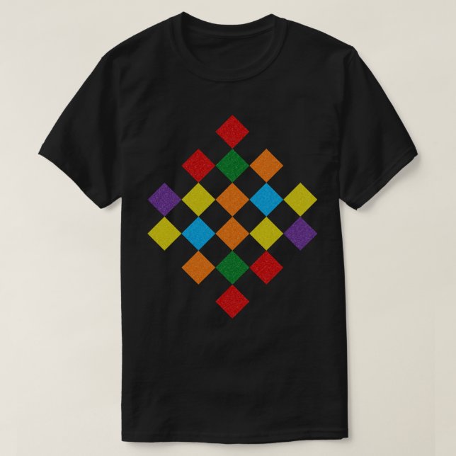 Kontrollerat Mönster Rainbow Glitter Gay HBT-Pride T Shirt (Design framsida)