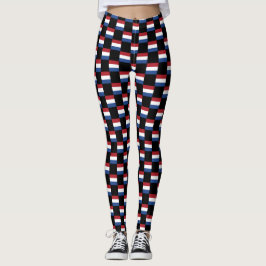 Kontrollerat Nederländerna Flagga Mönster Leggings