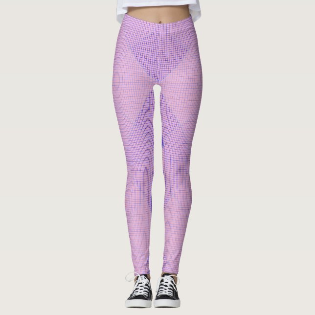 Kontrollerat Net mönster 02 LPink BG Leggings (Framsida)