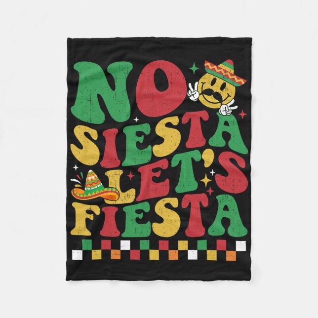 Kontrollerat nr Siesta Låt oss Fiesta Funny Cinco  Fleecefilt (Framsidan)