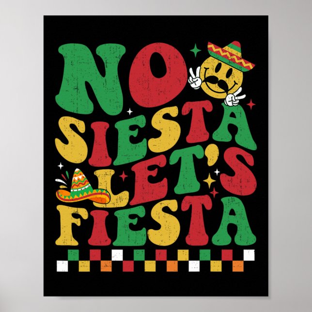 Kontrollerat nr Siesta Låt oss Fiesta Funny Cinco  Poster (Framsidan)