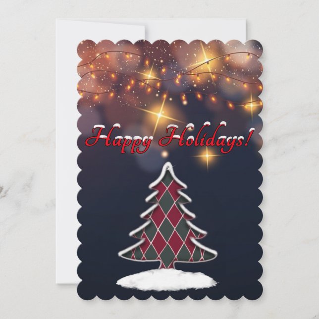 Kontrollerat platta Helgdag-kort för Julgran Julkort (Framsida)