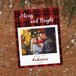 Kontrollerat rött julkort i mönster