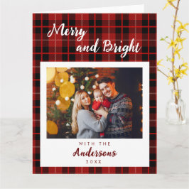 Kontrollerat rött julkort i mönster kort