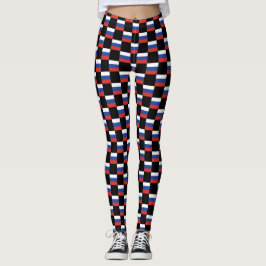 Kontrollerat Ryssland Flagga Mönster Leggings