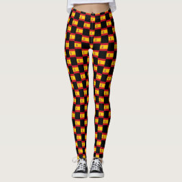 Kontrollerat Spanien Flagga Mönster Leggings