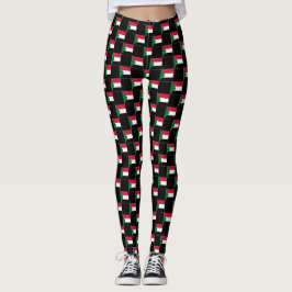 Kontrollerat Sudan Flagga Mönster Leggings
