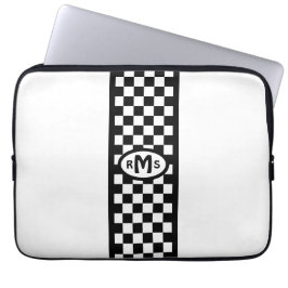 Kontrollerat svart monogram laptop fodral