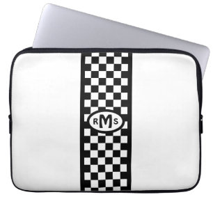 Kontrollerat svart monogram laptop fodral