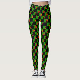 Kontrollerat Zambia Flagga Mönster Leggings