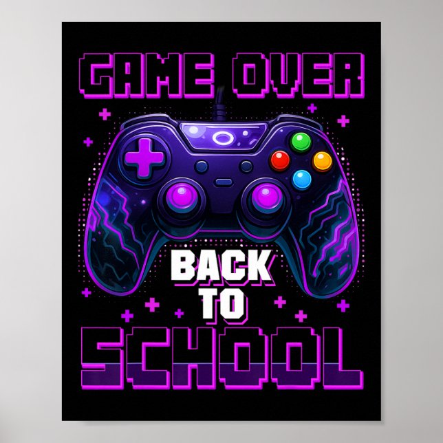 Kontrollerspel över Back to school första dag S Poster (Framsidan)