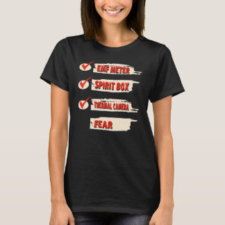 Kontrollista för Ghost Hunter EMF Meter Paranormal T Shirt