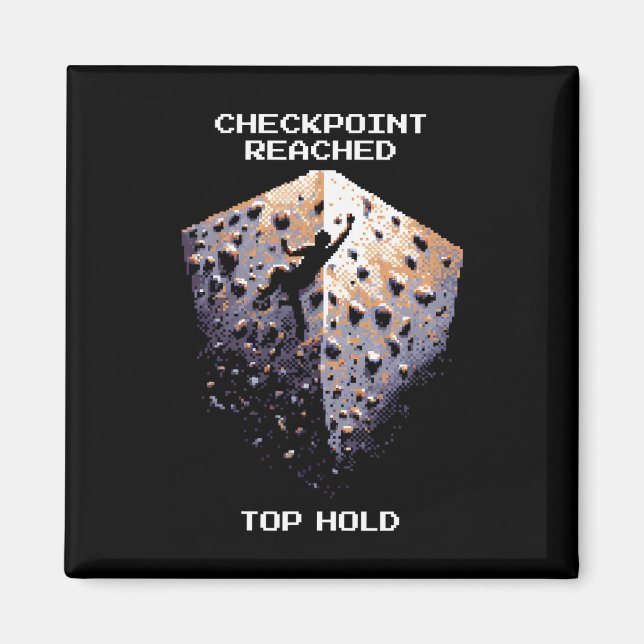 Kontrollpunkt Uppnådd – Övre Grepp Klättrare Pixel Magnet (Framsidan)