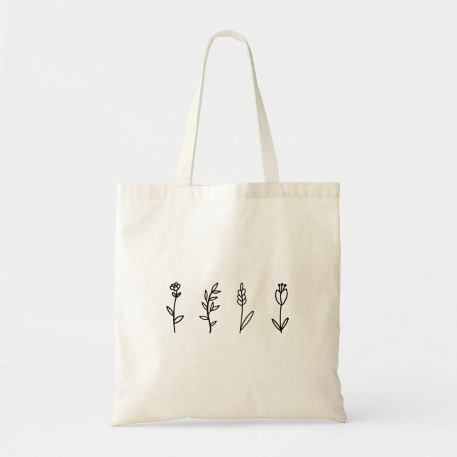 Kontur av botaniska Vilder, minsta Tote Bag Tygkasse (Framsidan)