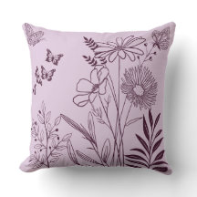 Kontur av estetiska blommor och fjärilar