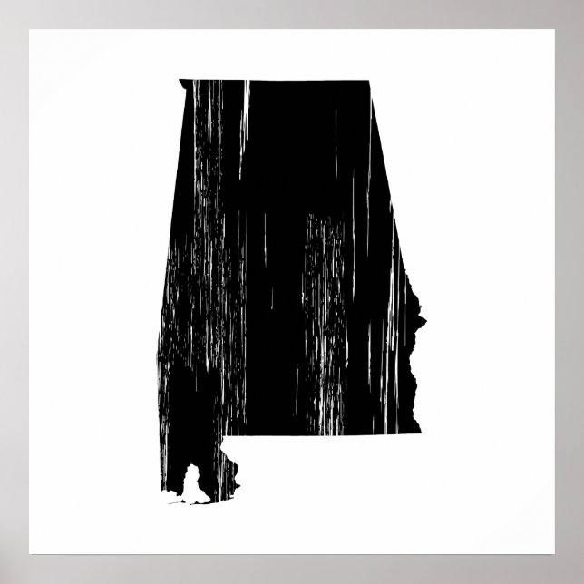 Kontur för Alabamas stressade stat Poster (Framsidan)