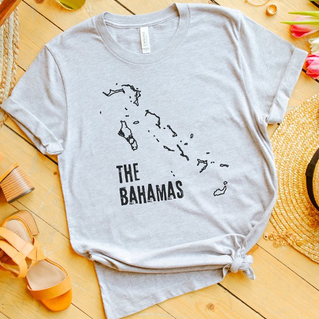 Kontur för Bahamas Land Karta T-Shirt Shirt Tee (Skapare uppladdad)
