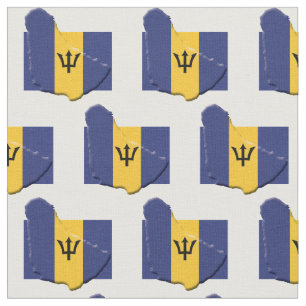 Kontur för BARBADOS FLAGGA Karta Tyg