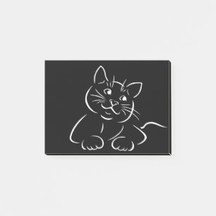 Kontur för djurkatt konturerna Svartvit Post-it Block
