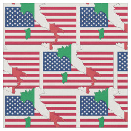 Kontur för ITALIENSKA AMERIKANN Flagga Karta Tyg
