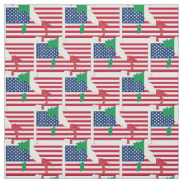Kontur för ITALIENSKA AMERIKANN Flagga Karta Tyg