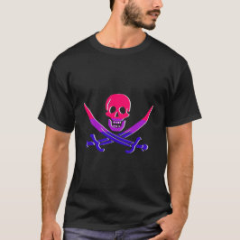 Kontur för Jolly Roger Bi Flagga Färg T Shirt