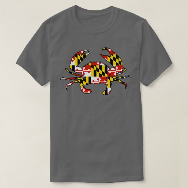 Kontur för Maryland flagga krabba T Shirt (Design framsida)