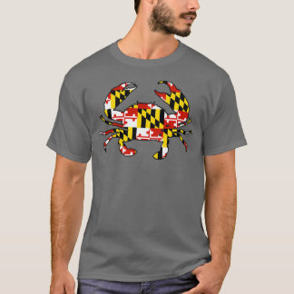 Kontur för Maryland flagga krabba T Shirt